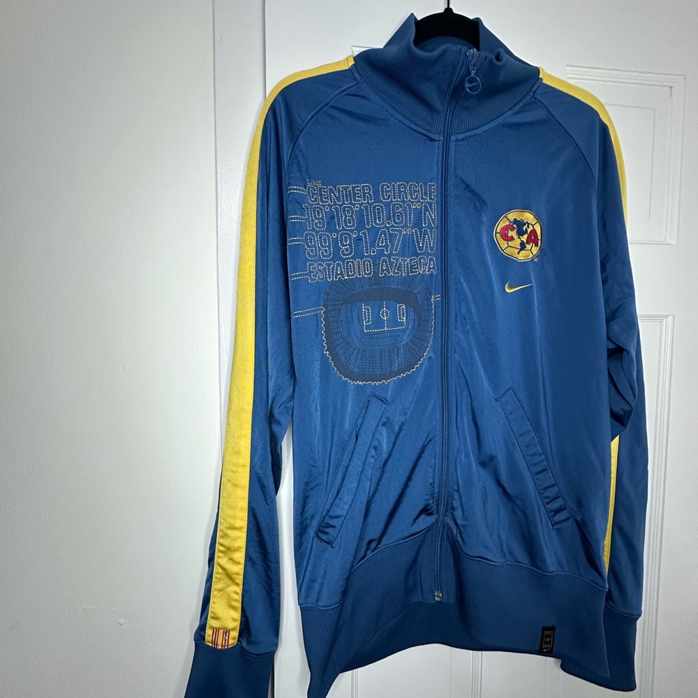 Nike Yellow and Blue Striped Shirt